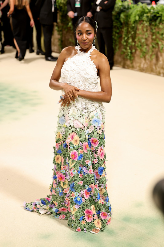 Ayo Edebiri Shines in Vibrantly Colorful 3D Floral Gown at the 2024 Met