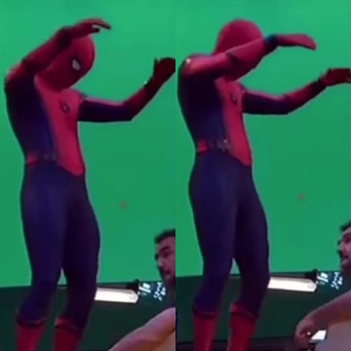 tom holland spider man suit dance