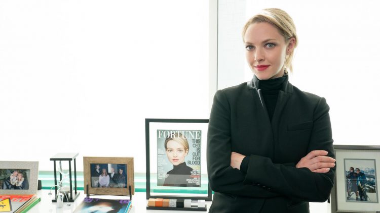 The Dropout -- “Flower of Life” - Episode 105 -- With the Walgreens deadline looming, Elizabeth and Sunny scramble to find solutions to their technological failures. Ian is drawn into Elizabeth’s lawsuit against Richard. Elizabeth Holmes (Amanda Seyfried), shown. (Photo by: Beth Dubber/Hulu)