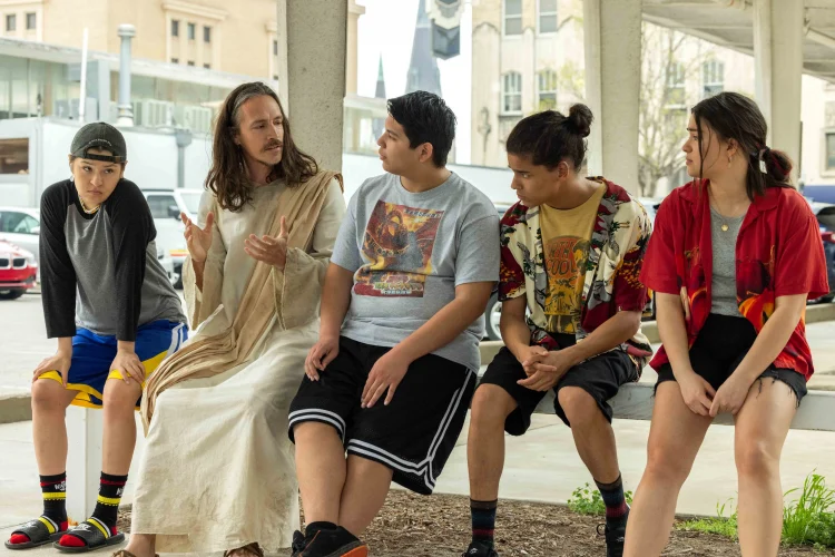 Paulina Alexis as Willie Jack, Brandon Boyd as White Jesus, Lane Factor as Cheese, D’Pharaoh Woo-A-Tai as Bear and Devery Jacobs as Elora Dana in “Reservation Dogs”
/IMAGE CREDIT: FX