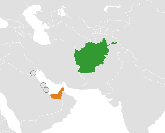 Afghanistan United Arab Emirates Locator 1
