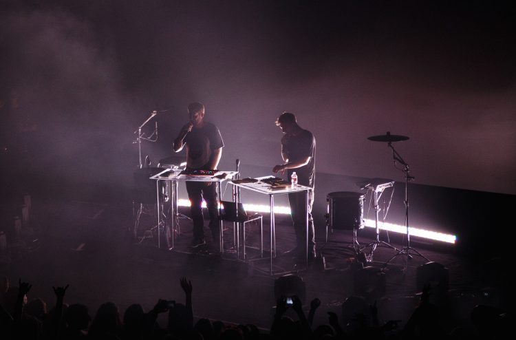 Odesza performing at the Arlington Theater on 16 April 2015. Photo by Jacob Penderworth.