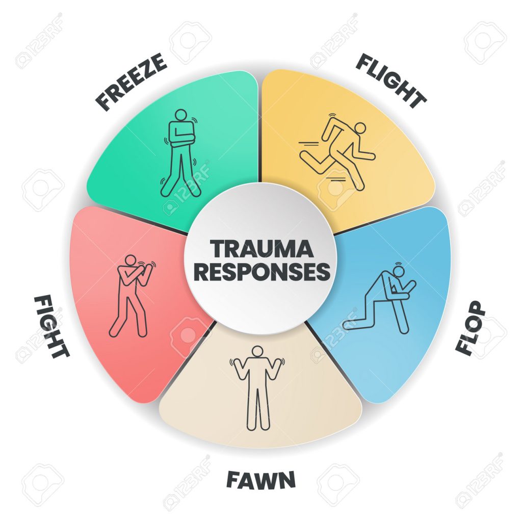 198695502 fear responses model infographic presentation template with icons is a 5f trauma response such as