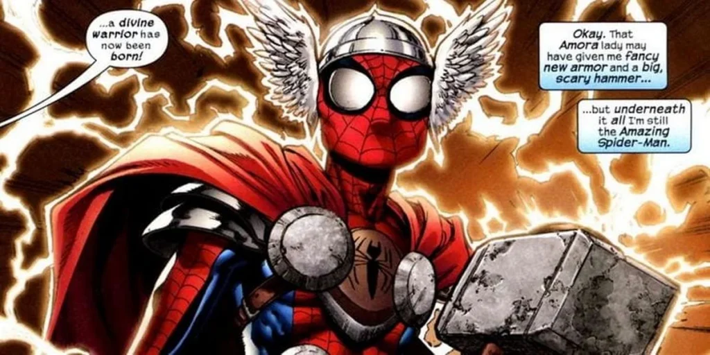 Spider Man With Mjolnir Thor