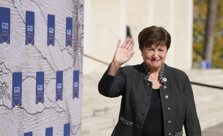 International Monetary Fund Managing Director Kristalina Georgieva, shown in 2021, warned at a conference in Beverly Hills on Monday that the United States' current level of deficit spending was not sustainable and could crimp U.S. and global growth
