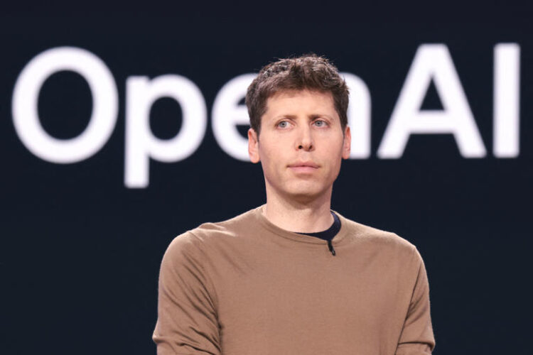 OpenAI CEO Sam Altman speaking at a conference on Tuesday.