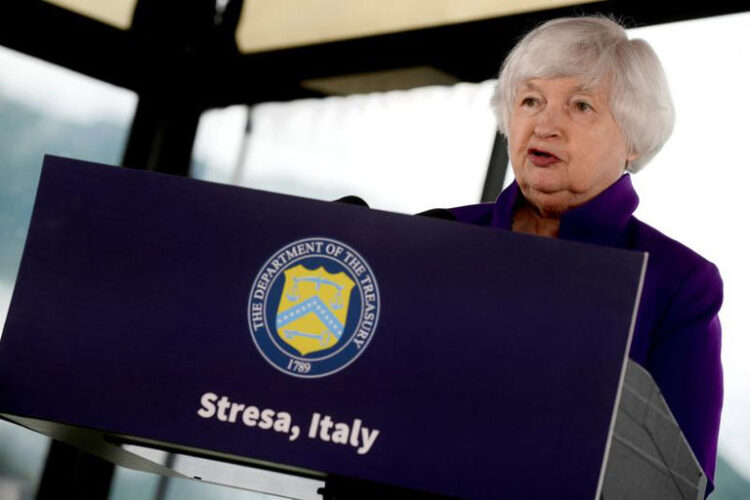 U.S. Secretary of the Treasury Janet Yellen holds a press conference ahead of the G7 Finance Minister and Central Bank Governors' Meeting in Stresa, Italy, May 23, 2024. REUTERS/Massimo Pinca