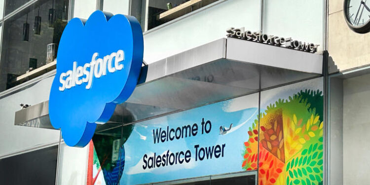 Salesforce stock fell more than 20% on Thursday after it reported weak earnings and tepid guidance. Plexi Images/Glasshouse Images/UCG/Universal Images Group via Getty Images