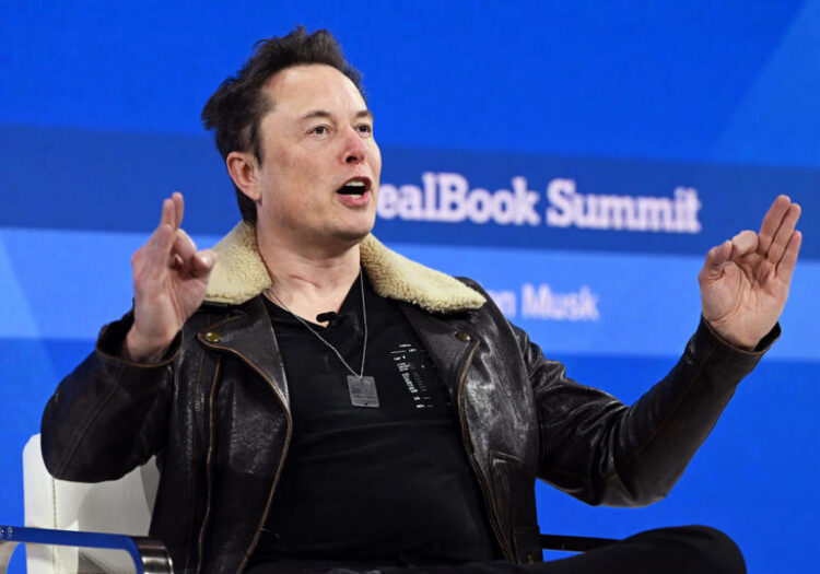 Elon Musk speaks onstage during The New York Times Dealbook Summit 2023 at Jazz at Lincoln Center on Nov. 29, 2023 in New York City. Slaven Vlasic/Getty Images