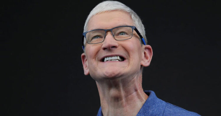 Apple CEO Tim Cook attends the annual developers conference event at the company's headquarters in Cupertino, California, on June 10, 2024.