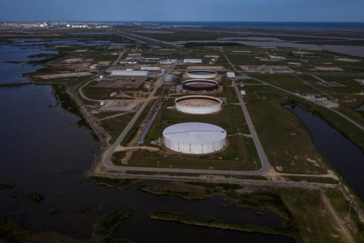 The Bryan Mound Strategic Petroleum Reserve, an oil storage facility, is seen in this aerial photograph over Freeport, Texas, U.S., April 27, 2020. REUTERS/Adrees Latif/File Photo