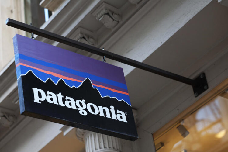 The Patagonia logo is a status symbol for tech workers and mountaineers alike. Michael M. Santiago/ Getty