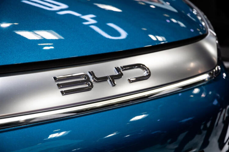 BYD logo on the ATTO 3 electric car