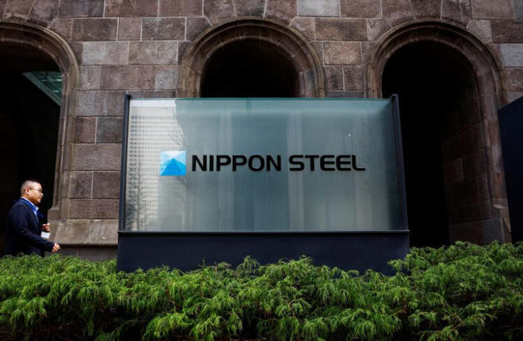 Nippon Steel logo is displayed at the company's headquarters in Tokyo, Japan April 1, 2024. REUTERS/Issei Kato/File Photo