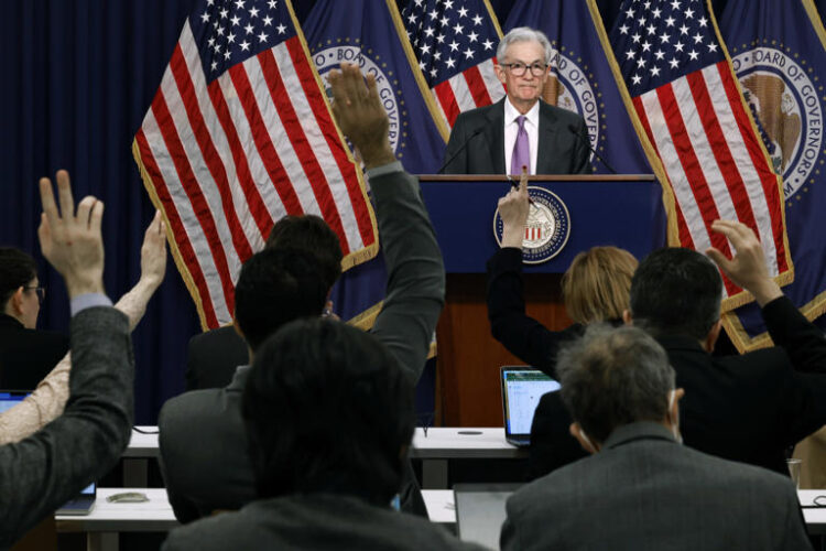 Federal Reserve Chairman Powell holds a news conference after the Fed's decision on interest rates. Chip Somodevilla/Getty Images