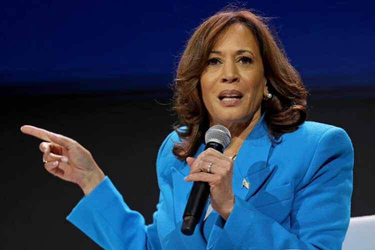 Vice President Kamala Harris speaks at the Global Black Economic Forum during the 30th annual Essence Festival of Culture at the Ernest N. Morial Convention Center on July 6, 2024 in New Orleans, Louisiana. A new poll found more Democrats would prefer President Joe Biden as the Democratic nominee.