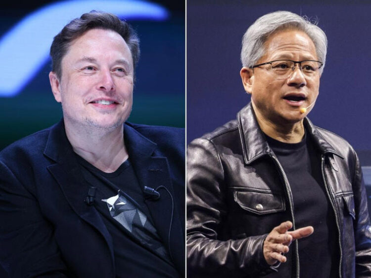 "Absolutely the right attitude," Elon Musk (left) said of Nvidia CEO Jensen Huang's (right) work ethic. Marc Piasecki via Getty Images; I-Hwa Cheng/AFP via Getty Images