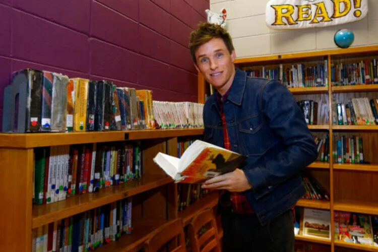Actor Eddie Redmayne, who stars in the movie adaptation of JK Rowling's Fantastic Beasts franchise, reading Harry Potter.