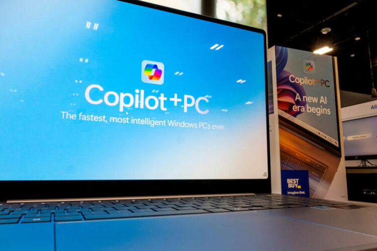 A Samsung laptop with Microsoft Copilot+ PC at a Best Buy store in Union City, Calif. Bloomberg/Getty Images