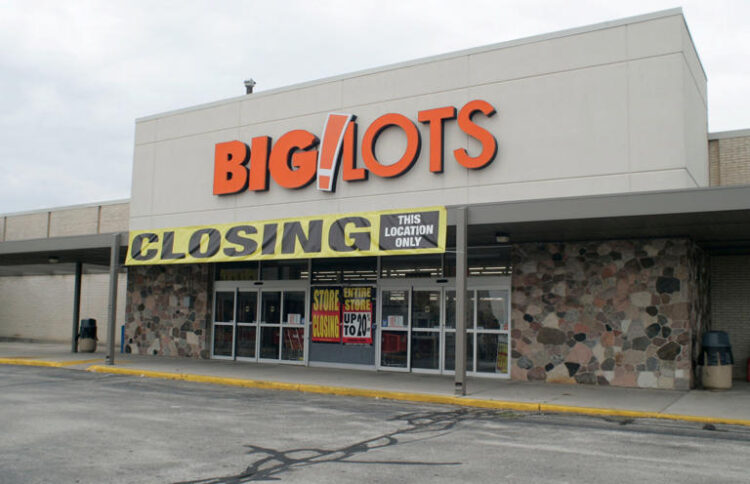The exterior of Big Lots with its closing sign as seen, Tuesday, July 23, 2024, in Sheboygan, Wis.