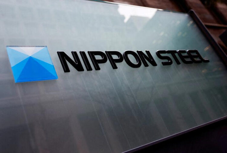 Nippon Steel logo is displayed at the company's headquarters in Tokyo, Japan April 1, 2024. REUTERS/Issei Kato/File Photo